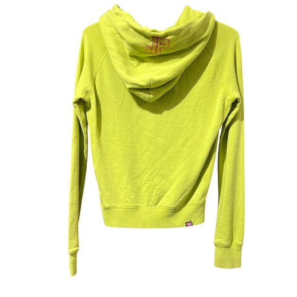 Joshua Peretz Fluorescent Hoodie size XS– Silver Dog Logo, Y2K Style - Picture 2 of 6